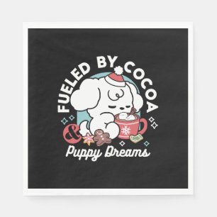 Serviette En Papier Cosy Puppy Dreams - Chocolat chaud et Noël