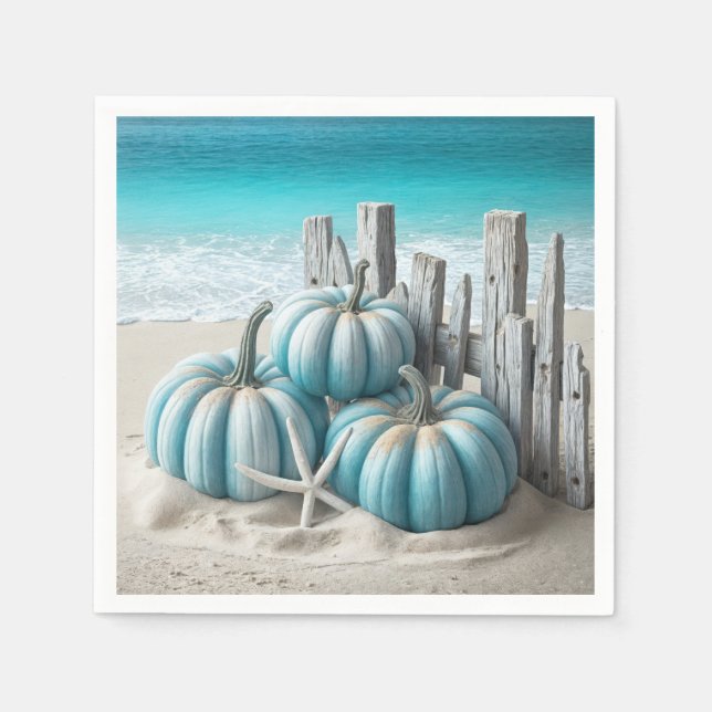 Serviette En Papier Côte Blue Beach Citrouilles (Devant)