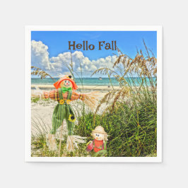 Serviette En Papier Côte Sanibel Island Floride Plage & Scarecrow