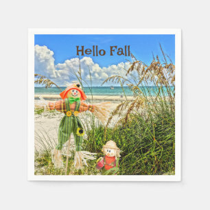 Serviette En Papier Côte Sanibel Island Floride Plage & Scarecrow