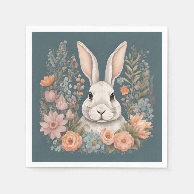 Serviette En Papier Cottagecore Cute Rabbit (Devant)