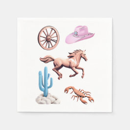 Serviette En Papier Cottoncandy Western Theme Cowgirl Party Art