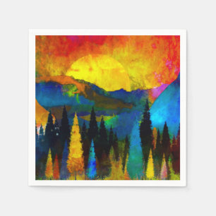 Serviette En Papier Coucher de soleil