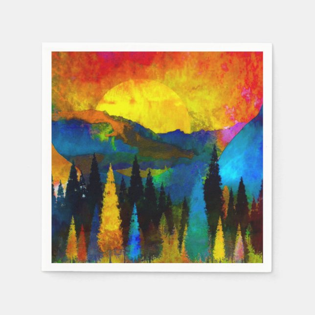 Serviette En Papier Coucher de soleil (Devant)