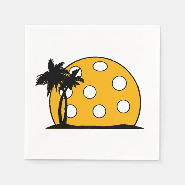 Serviette En Papier Coucher de soleil de Pickleball Beach (Devant)