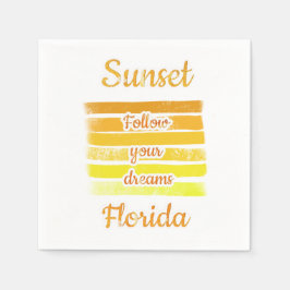Serviette En Papier Coucher de soleil mignon en Floride