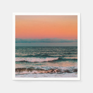 Serviette En Papier coucher de soleil sur la mer