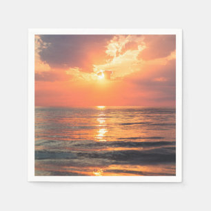 Serviette En Papier coucher de soleil sur l'eau