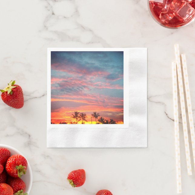 Serviette En Papier Coucher de soleil tropical (En situation)