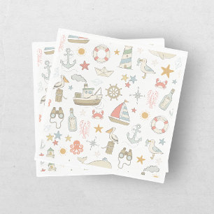 Serviette En Papier Coucou c'est un Garçon Baby Shower Marin