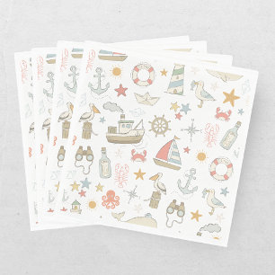 Serviette En Papier Coucou c'est un Garçon Baby Shower Marin