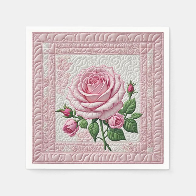 Serviette En Papier Couette rose (Devant)