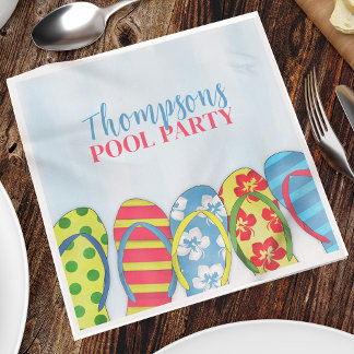 Serviette En Papier Couleur d'eau mignonne Été Flip Flops personnalisé