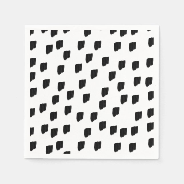 Serviette En Papier Couleur d'eau noir et blanc (Devant)