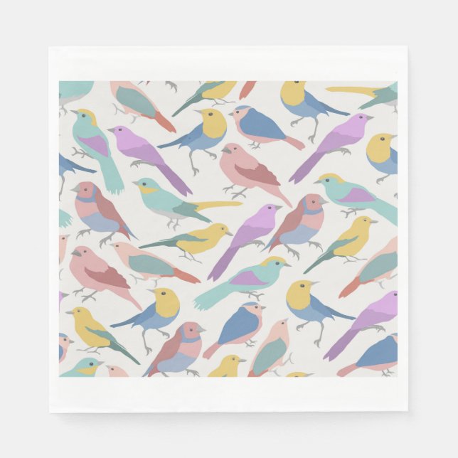 Serviette En Papier Couleur des oiseaux (Devant)