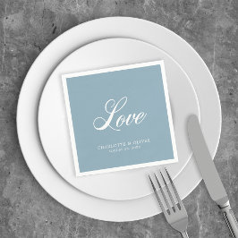 Serviette En Papier Couleur personnalisée Élégante Cursive Love Mariag