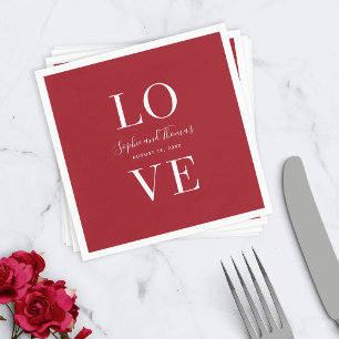 Serviette En Papier Couleur personnalisée Moderne Élégant Mariage d'am