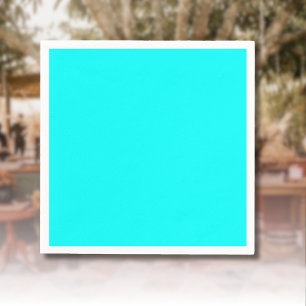 Serviette En Papier Couleur solide bleu néon   Classique