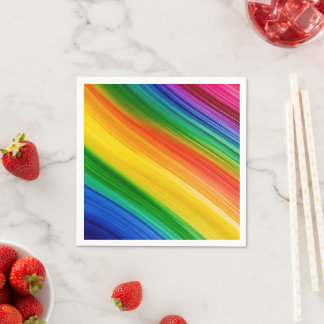 Serviette En Papier Couleurs arc-en-ciel vives