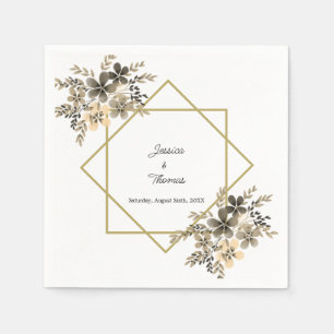 Serviette En Papier Couleurs de chute de cadre or Réception de mariage
