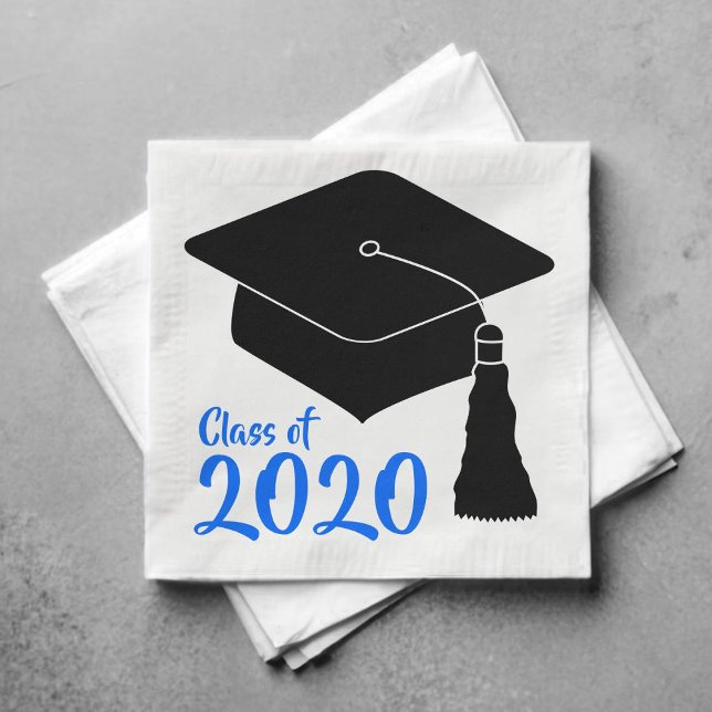 Serviette En Papier Couleurs de l'école Bleu Classe Année (Créateur téléchargé)