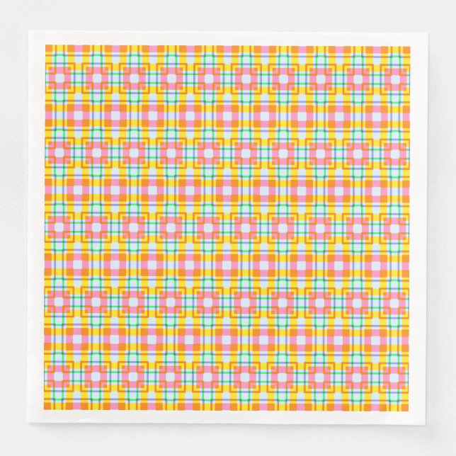 Serviette En Papier Couleurs de printemps Motifs roses (Devant)