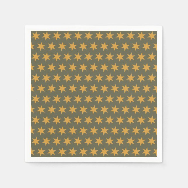 Serviette En Papier Couleurs de tendance Motif étoile Mango vert (Devant)