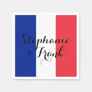 Serviette En Papier Couleurs du drapeau français pour un mariage