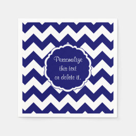 Serviette En Papier Couleurs-école-Chevron, Bleu-Blanc, Noir-