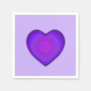 Serviette En Papier Couleurs pastel & coeurs violets battre