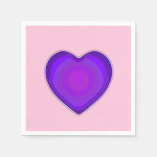 Serviette En Papier Couleurs pastel & coeurs violets battre