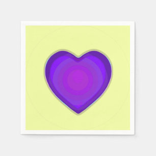 Serviette En Papier Couleurs pastel & coeurs violets battre