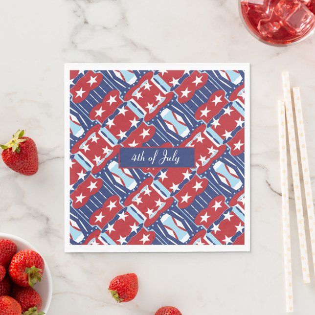 Serviette En Papier Couleurs patriotiques 4 juillet (En situation)