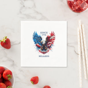 Serviette En Papier Couleurs patriotiques personnalisées Amérique Aigl