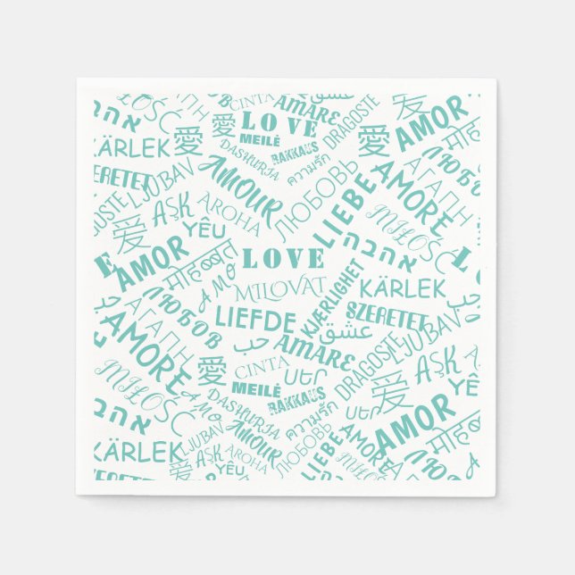 Serviette En Papier Couleurs personnalisées serviettes avec texte d'am (Devant)