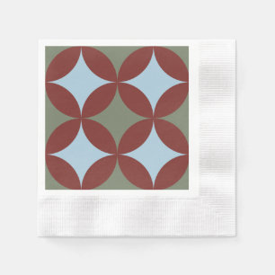 Serviette En Papier Couleurs rétro Mi-Siècle Cercles modernes