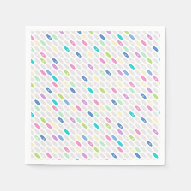 Serviette En Papier Couleurs rétro sans couture cercles design pois pa (Devant)