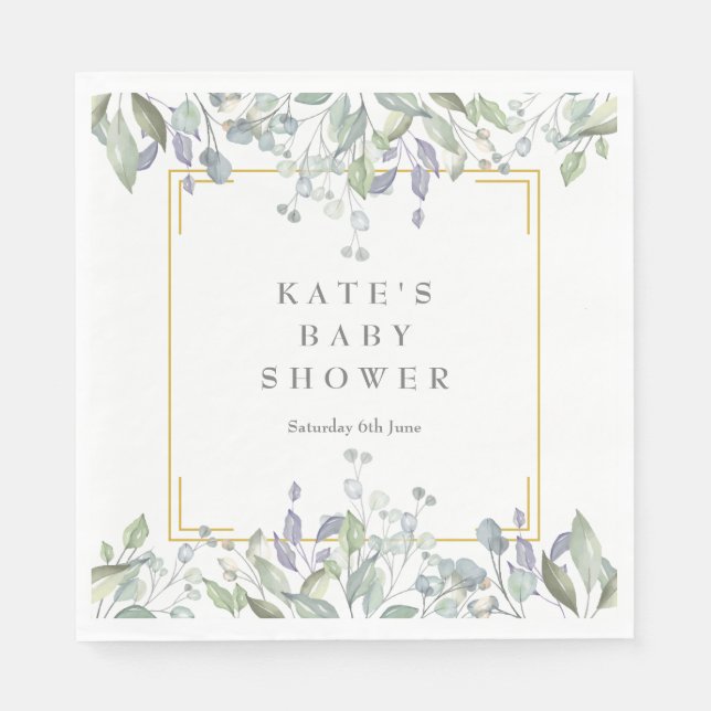 Serviette En Papier Country Green Baby Sprinkle / Douche / Couples (Devant)