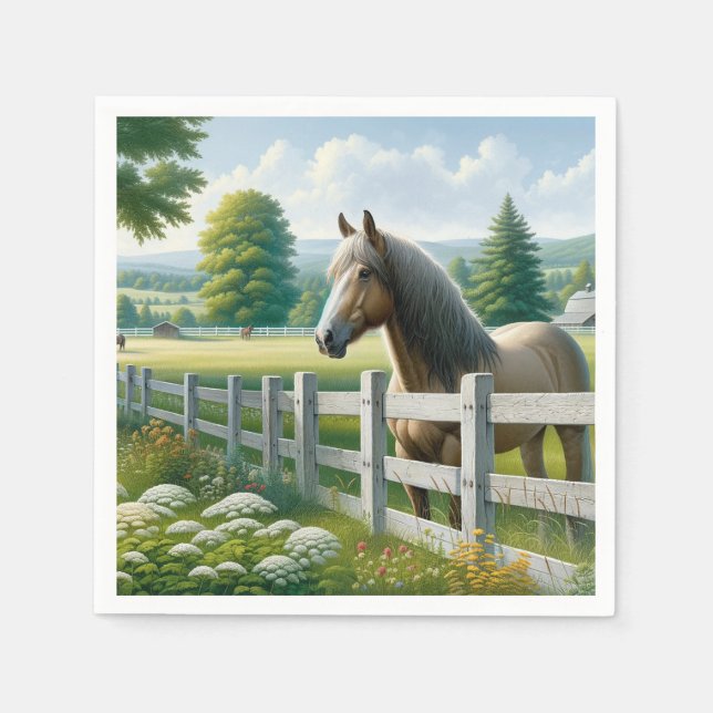 Serviette En Papier Country Pony Horse fête d'anniversaire (Devant)