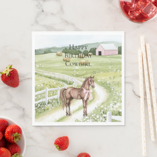 Serviette En Papier Country Road Horse anniversaire