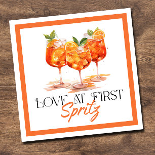 Serviette En Papier Coup de foudre au premier Spritz Moderne Citron