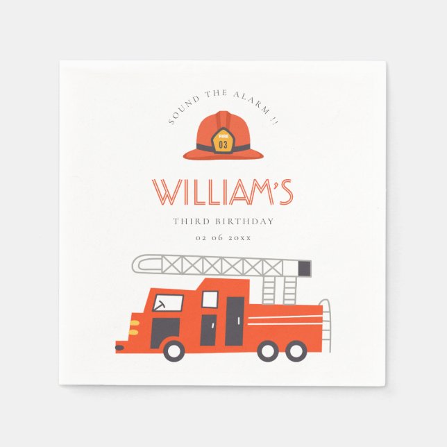 Serviette En Papier Coupable Red Firetruck Engine Enfants N'importe qu (Devant)