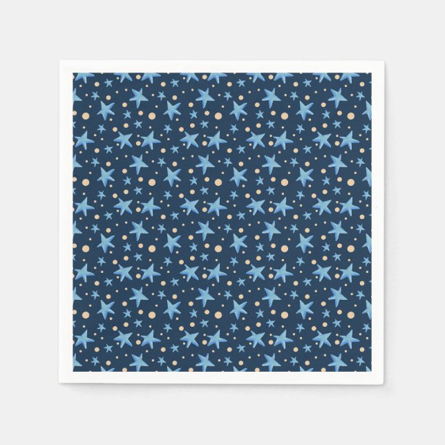 Serviette En Papier Coupe Bleue étoile de la Marine (Devant)