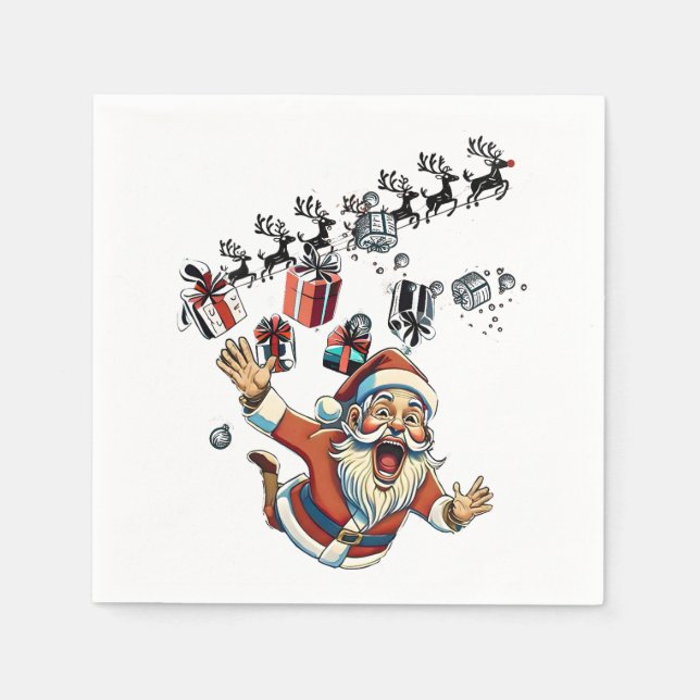 Serviette En Papier Coupe de papier Noël du Père Noël (Devant)
