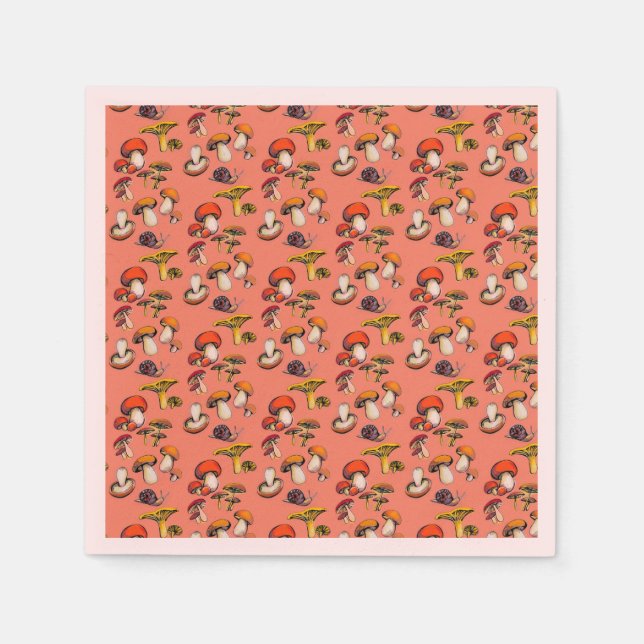 Serviette En Papier Coupes en papier de champignons (Devant)