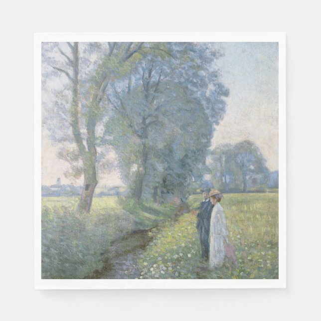 Serviette En Papier Couple engagé (Mariage et mariage) (Fiançailles) (Devant)