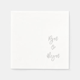 Serviette En Papier Couple Fiançailles NOM ET NOM Mariage Célébration