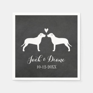 Serviette En Papier Couple Mariage de puces avec texte personnalisé