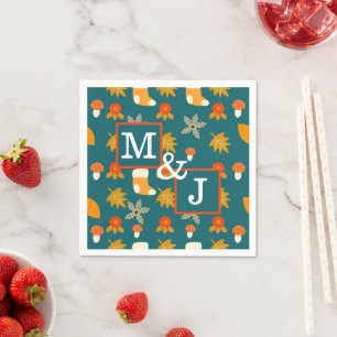 Serviette En Papier Couple personnalisé d'automne