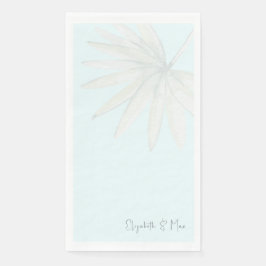 Serviette En Papier Couple Tropical bleu glace Noms II Mariage
